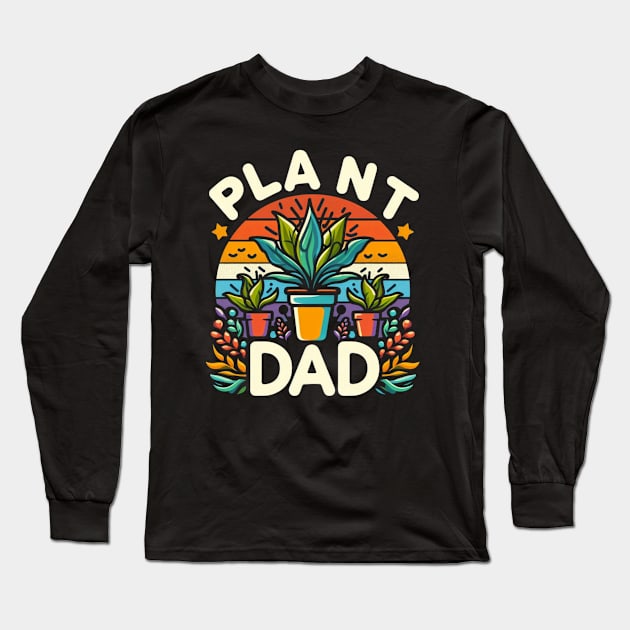 Plant Dad Sunrise - Plant Dad Appreciation Long Sleeve T-Shirt by CP6Design